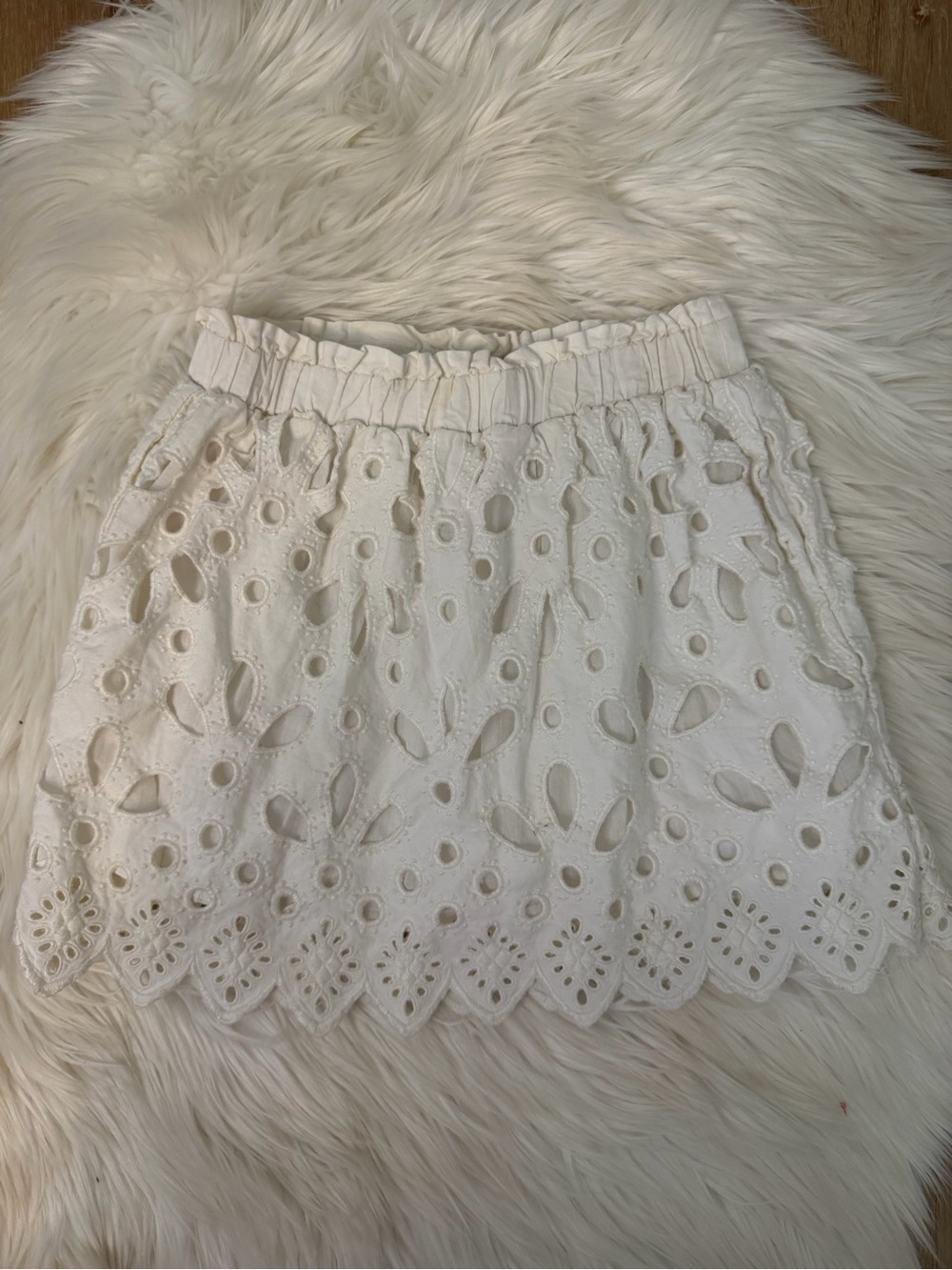 Sea New York White Eyelet Scalloped Mini Skirt Girls Size 5-7‎